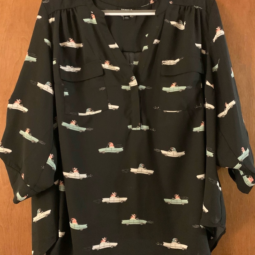Torrid Size 1 French Bulldog Harper Blouse